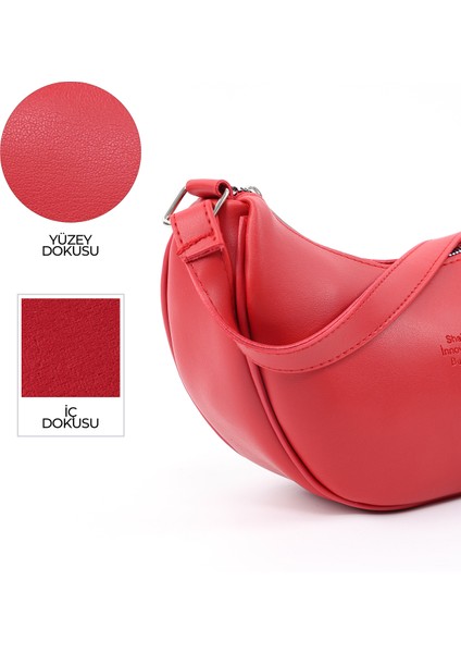 Kırmızı SHK26 Tek Bölmeli Suni Deri El ve Omuz Çantası U:12 E:26 G:6 cm indirimleri