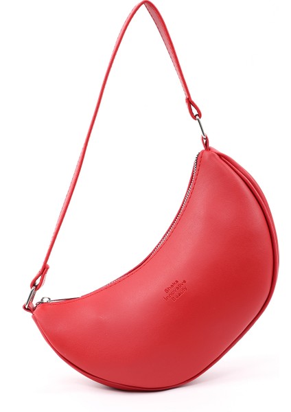 Kırmızı SHK26 Tek Bölmeli Suni Deri El ve Omuz Çantası U:12 E:26 G:6 cm