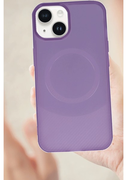 iPhone 14 Kılıf Maya Karbon Kapak - Mürdüm - CPTD4409-8047