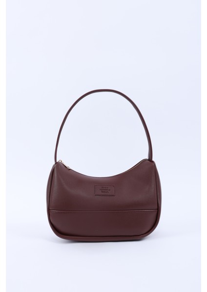 Bordo SHK229 Suni Deri , Fermuarlı Tek Bölmeli , Baget Model El, Kol ve Omuz Çantası