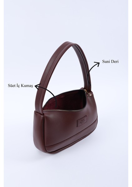 Bordo SHK229 Suni Deri , Fermuarlı Tek Bölmeli , Baget Model El, Kol ve Omuz Çantası indirimleri