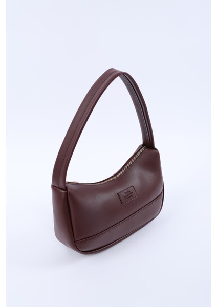 Bordo SHK229 Suni Deri , Fermuarlı Tek Bölmeli , Baget Model El, Kol ve Omuz Çantası