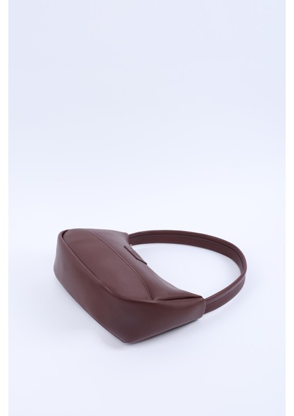 Bordo SHK229 Suni Deri , Fermuarlı Tek Bölmeli , Baget Model El, Kol ve Omuz Çantası