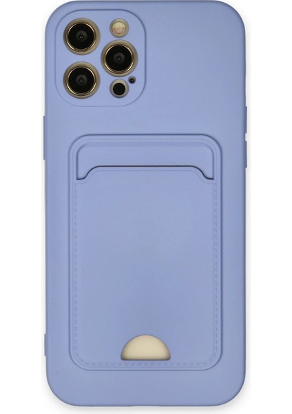 iPhone 12 Pro Max Kılıf Kelvin Kartvizitli Silikon - Lila - CPTD5416-7084