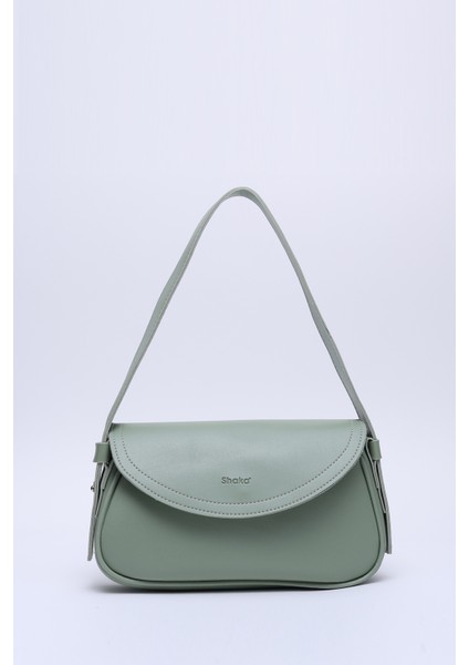 Mint Yeşil Shk150 Suni Deri Astarlı Çıtçıtlı Ayarlanabilir Askılı El, Kol ve Omuz Çantası