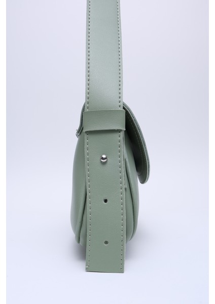 Mint Yeşil Shk150 Suni Deri Astarlı Çıtçıtlı Ayarlanabilir Askılı El, Kol ve Omuz Çantası
