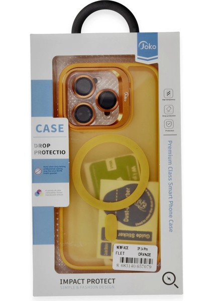 iPhone 14 Pro Max Kılıf Flet Lens Magsafe Kapak - Turuncu - CPTD8587-4522 fiyatları
