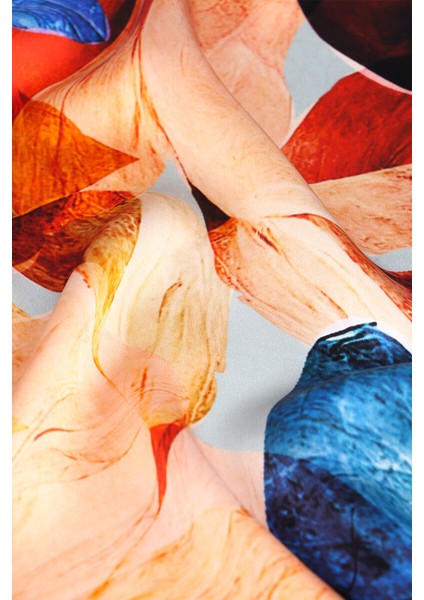 Buz Mavi Armoni Desen Sura Ipek Eşarp fırsatları