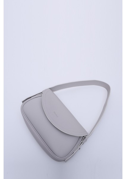 Gri Shk150 Suni Deri Astarlı Çıtçıtlı Ayarlanabilir Askılı El, Kol ve Omuz Çantası