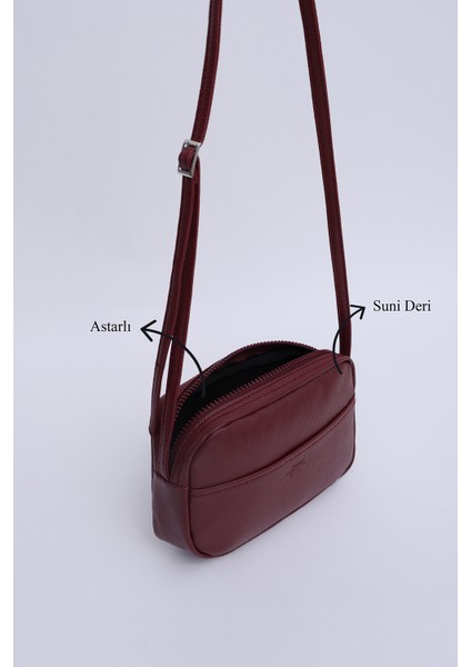 Bordo Shk22 Deri,İki Bölmeli Ön Cep Detaylı, Fermuarlı, Ayarlanabilir Askılı, Mini Urban El,Kol Ve Omuz Çantası indirimleri