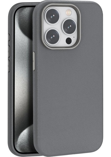 iPhone 14 Pro Max Kılıf Wonder Deri Magsafe Kapak - Titan Gri - CPTD7135-8325