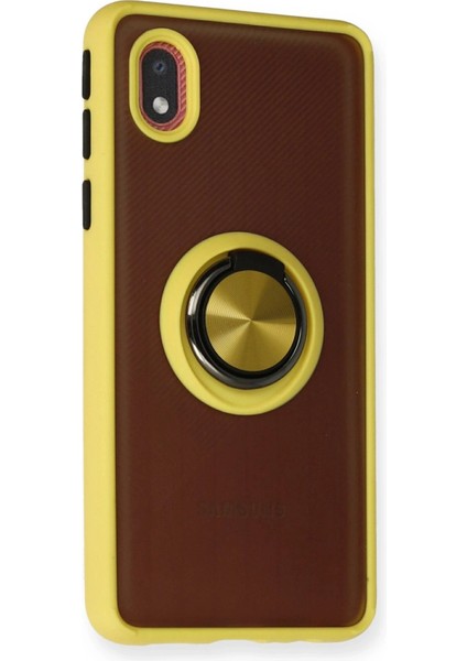 Samsung Galaxy A01 Core Kılıf Montreal Yüzüklü Silikon Kapak - Sarı - CPTD6454-1688 fiyatları