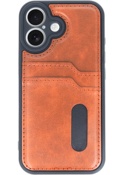 iPhone 16 Kılıf Sara Kartvizitli Deri Kılıf - Taba - CPTD9955-2442 modelleri