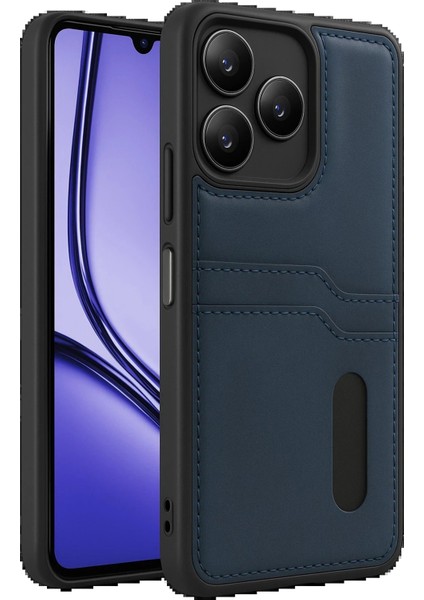 Realme Note 50 4g Kılıf Sara Kartvizitli Deri Kılıf - Lacivert - CPTD2166-6936