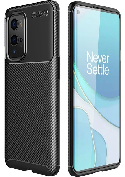 One Plus 9 Pro Kılıf Auto Focus Karbon Kapak - Siyah - CPTD7664-5280