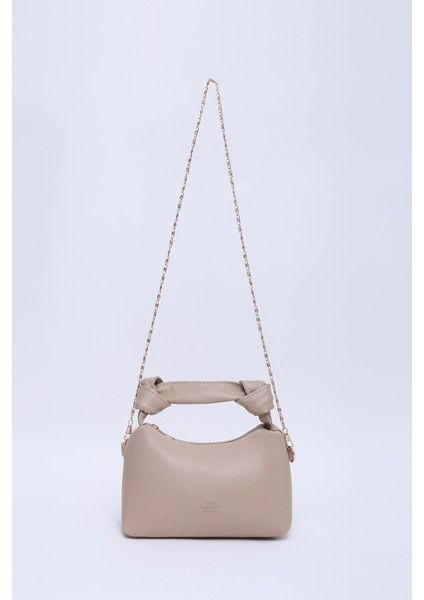 Vizon SHK24 Orjinal Soft Deri Düğüm Detaylı Zincir Askılı El ve Omuz Çantası U:14 E:22 G:8 cm