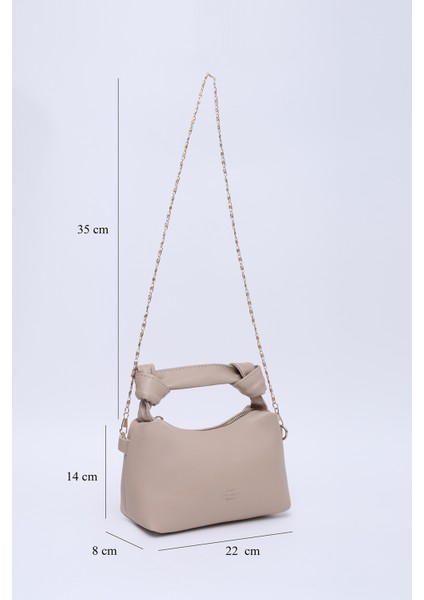 Vizon SHK24 Orjinal Soft Deri Düğüm Detaylı Zincir Askılı El ve Omuz Çantası U:14 E:22 G:8 cm fiyatları
