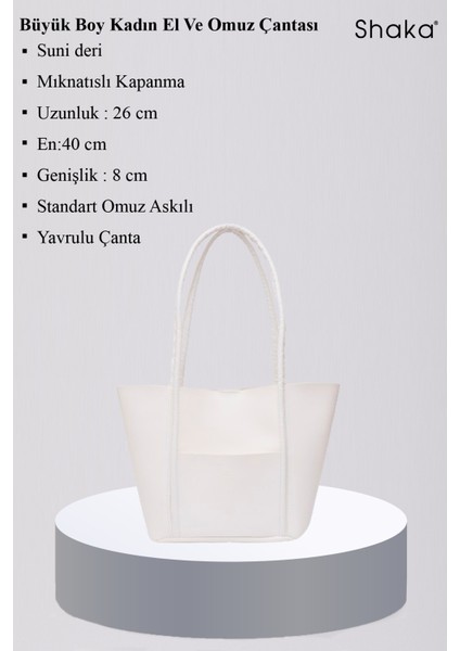Beyaz Shk80 Önü Cepli Çıtçıtlı Makyaj Çantalı Suni Deri Büyük Boy Kol ve Omuz Çantası modelleri
