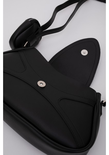 Siyah Shk96 Suni Deri Tek Bölmeli Cüzdanlı Kol ve Omuz Çantası indirimleri