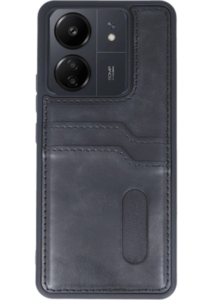 Xiaomi Redmi 13C Kılıf Sara Kartvizitli Deri Kılıf - Siyah - CPTD3501-6991 modelleri