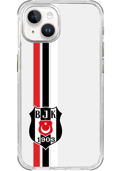 iPhone 15 Uyumlu Beşiktaş Çizgi Arma Şeffaf Lisanslı Telefon Kılıfı