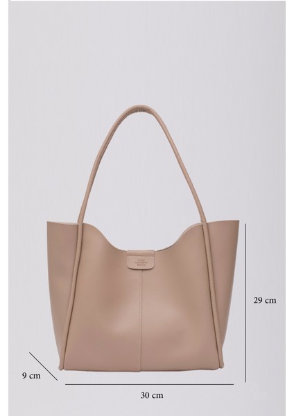 Vizon Shk76 Çıtçıtlı Fitil Askılı Deri Makyaj Çantalı Büyük Boy Kadın El Ve Omuz Çantası U:29 E:30 G:9 Cm modelleri