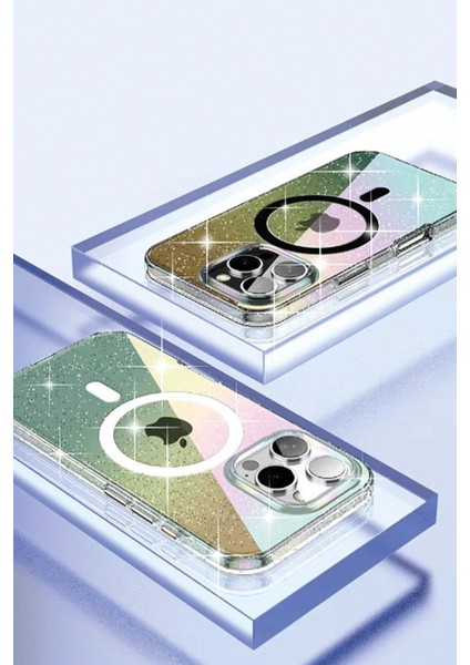 iPhone 15 Pro Rasasi Simli Magsafe Kapak - Şeffaf - CPTD8047-4440 indirimleri