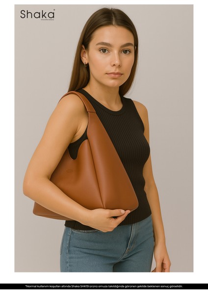 Taba SHK19 Suni Deri, Çıtçıtlı, Tek Bölmeli, Fermuarlı Makyaj Çantalı, El, Kol ve Omuz Çantası