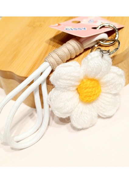 Örme Çiçek Desenli Gösterişli Anahtarlık