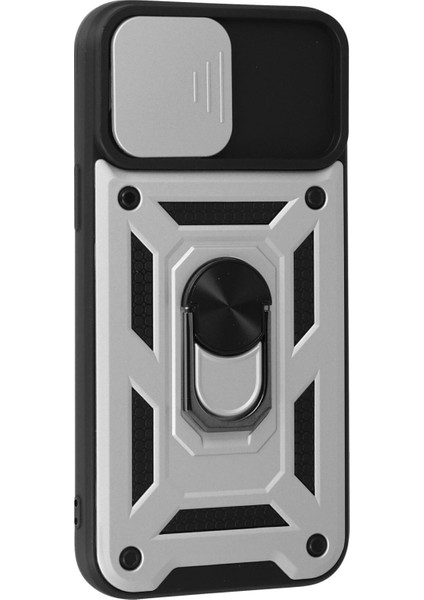 iPhone 13 Pro Kılıf Pars Lens Yüzüklü Silikon - Gümüş - CPTD7460-2477 fiyatları