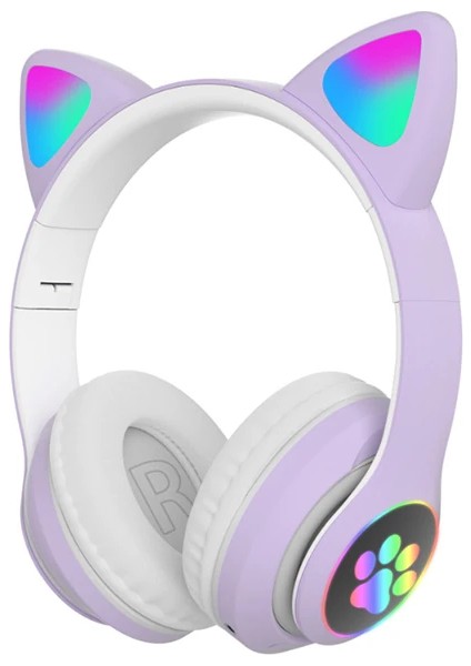 Ally 23M Kedi Kulak Kulaküstü Bluetooth 5.0 Kablosuz Kulaklık LED IŞIKLI-(5775 - KRM2366-1739 fırsatları