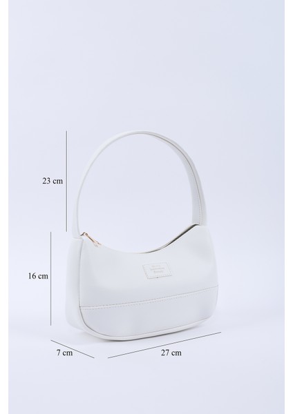Beyaz SHK229 Suni Deri , Fermuarlı Tek Bölmeli , Baget Model El, Kol ve Omuz Çantası fiyatları