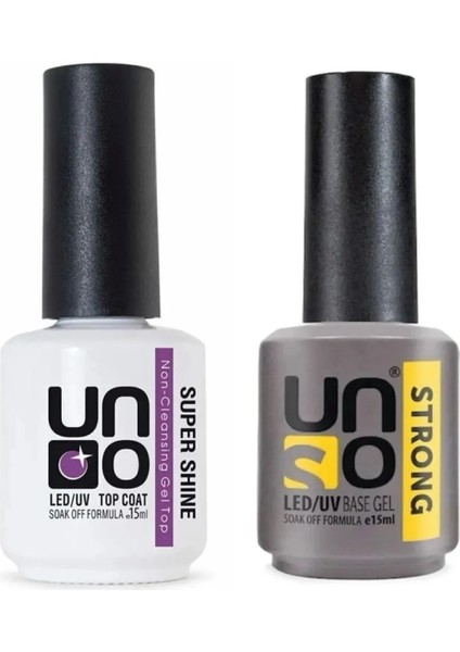 Top Coat 15 ml Super Shıne+Strong Base Coat 15 ml 2'li Set