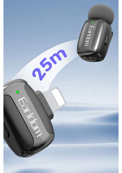 Profesyonel Kablosuz Yaka Mikrofonu iPhone 11/12/13/14 Uyumlu 2 Mikrofonlu Lightning fiyatları