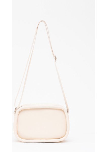 Krem Shk62 Tek Bölmeli Suni Deri Ayarlanabilir Askılı Fermuarlı Çapraz Omuz Çantası modelleri