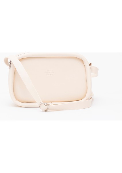 Krem Shk62 Tek Bölmeli Suni Deri Ayarlanabilir Askılı Fermuarlı Çapraz Omuz Çantası fırsatları