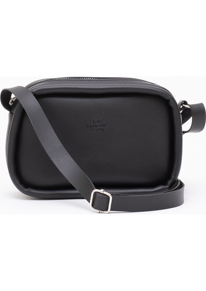 Siyah Shk62 Tek Bölmeli Suni Deri Ayarlanabilir Askılı Fermuarlı Çapraz Omuz Çantası fırsatları