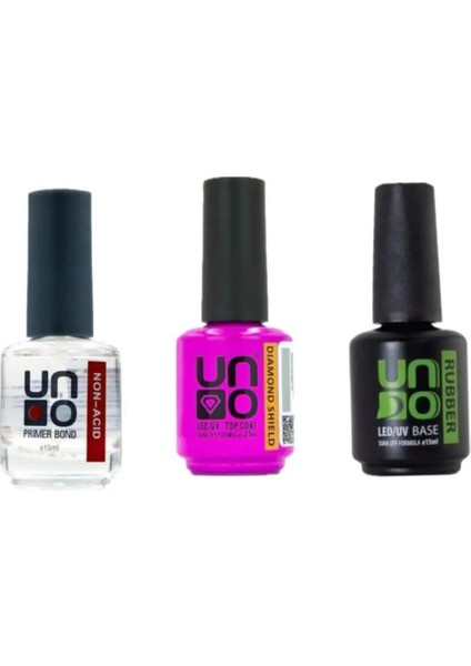 Non-Acid Primer Bond 15ml Asitsiz Primer+ Diamond Shıeld Coat 15ml+Rubber Base COAT15 ml