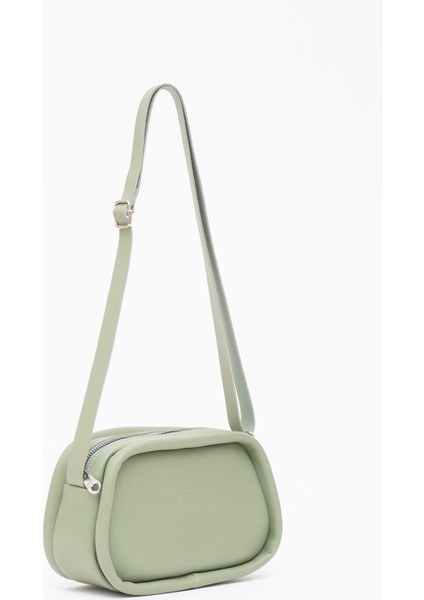 Mint Yeşil Shk62 Tek Bölmeli Suni Deri Ayarlanabilir Askılı Fermuarlı Çapraz Omuz Çantası fiyatları