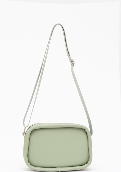 Mint Yeşil Shk62 Tek Bölmeli Suni Deri Ayarlanabilir Askılı Fermuarlı Çapraz Omuz Çantası modelleri