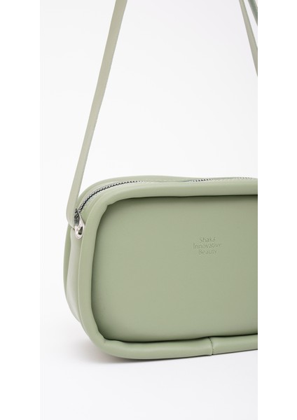 Mint Yeşil Shk62 Tek Bölmeli Suni Deri Ayarlanabilir Askılı Fermuarlı Çapraz Omuz Çantası indirimleri