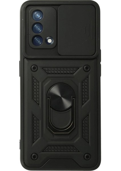 Oppo A74 4g Kılıf Pars Lens Yüzüklü Silikon - Siyah - CPTD1772-9761