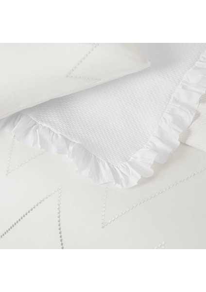Yeni Sezon Yatak Örtülü Çift Kişilik Nevresim Takımı Rosetta ( Beyaz ) modelleri