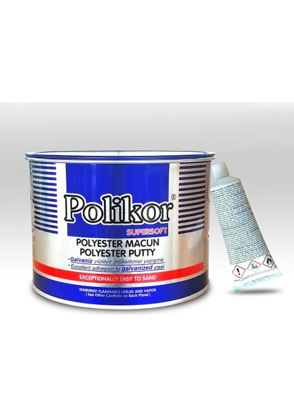 Polikor Polyester Çelik Macun 450GR Sarı Renk