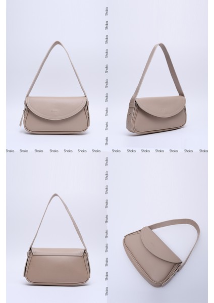 Vizon Shk150 Suni Deri Astarlı Çıtçıtlı Ayarlanabilir Askılı El, Kol ve Omuz Çantası