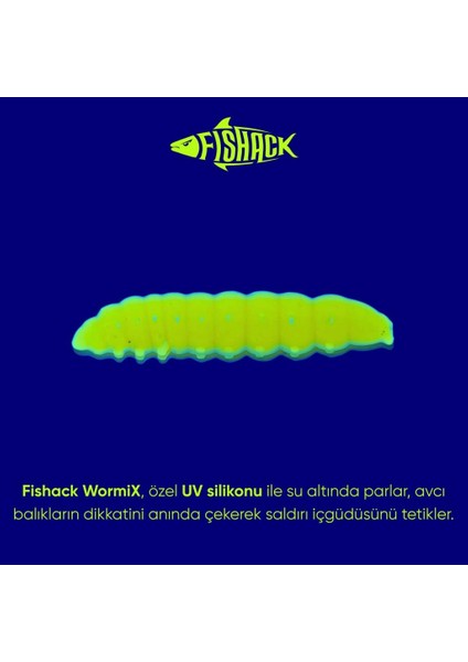 Silikon Kurt Yem - Fishack - 35MM - Peynir Kokulu - 20 Adet - Fluo Green - Uv - Trout Bait fiyatları