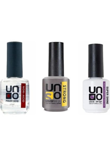 Non-Acid Primer Bond 15 ml Primer+Strong Base Coat 15 ml+Top Coat 15 ml Super Shıne