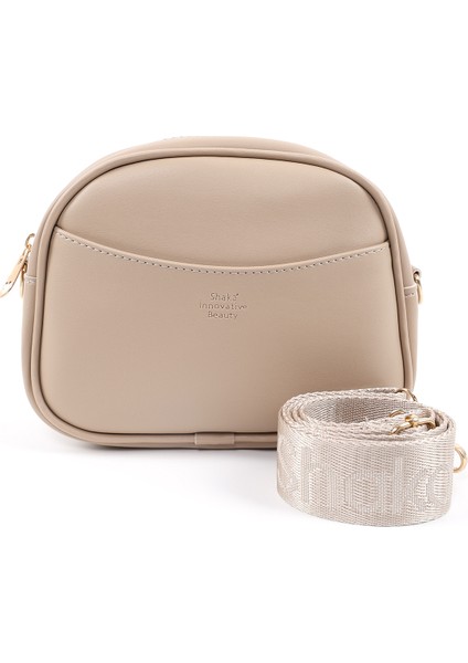 Vizon SHK194 Suni Deri Fermuarlı 2 Bölmeli Ayarlanabilir Kolon Askılı Omuz Çantası