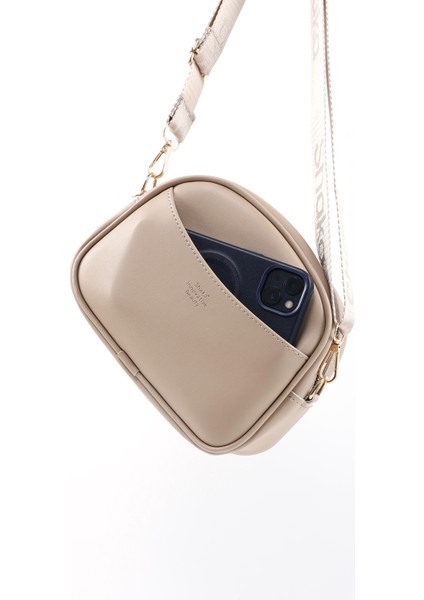 Vizon SHK194 Suni Deri Fermuarlı 2 Bölmeli Ayarlanabilir Kolon Askılı Omuz Çantası