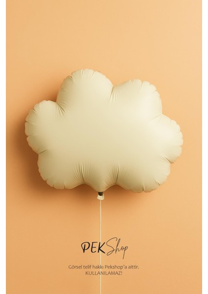 Krem Bulut Folyo Balon Retro Bulut Balon